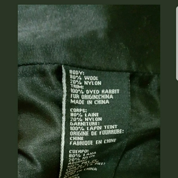 Bebe rabbit fur collar coat double breasted sz S - Picture 7 of 7